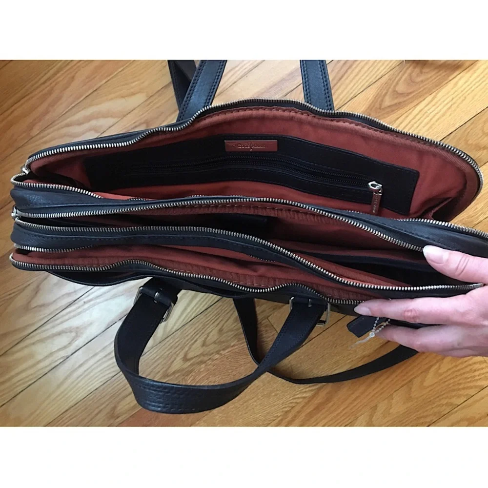 Cole Haan Black Leather Briefcase Shoulder Bag